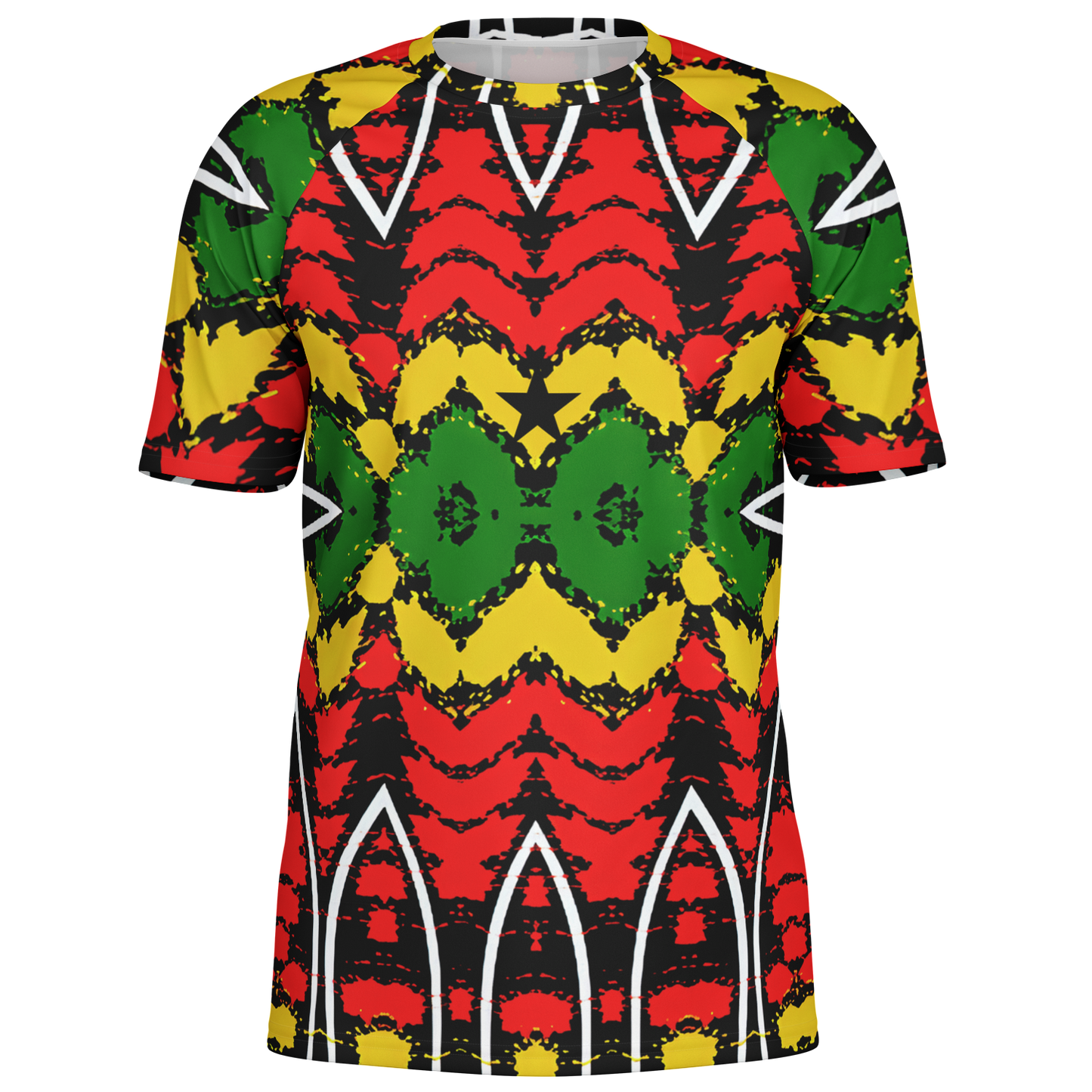 Men's Ghana Flag & Black Star Pattern All-Over Print Soccer Jersey