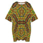 Women's Kaleidoscope Geo Pattern Oversized T- Shirt Loungewear