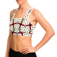 Women's Red & Black Geometric Pattern Sports Bra