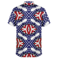Men's Red White Blue Geometric Pattern All-Over Print Polo Shirt