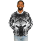 Men's Monochrome Kaleidoscope Pattern Men's All Over Print Baseball Jacket