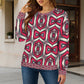 Women's Red Geometric Kaleidoscope Pattern All Over Print Crew Neck Sweater