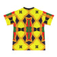 Men's Bold African Print Pattern All Over Print Cut & Sew Ribbed Collar T-Shirt