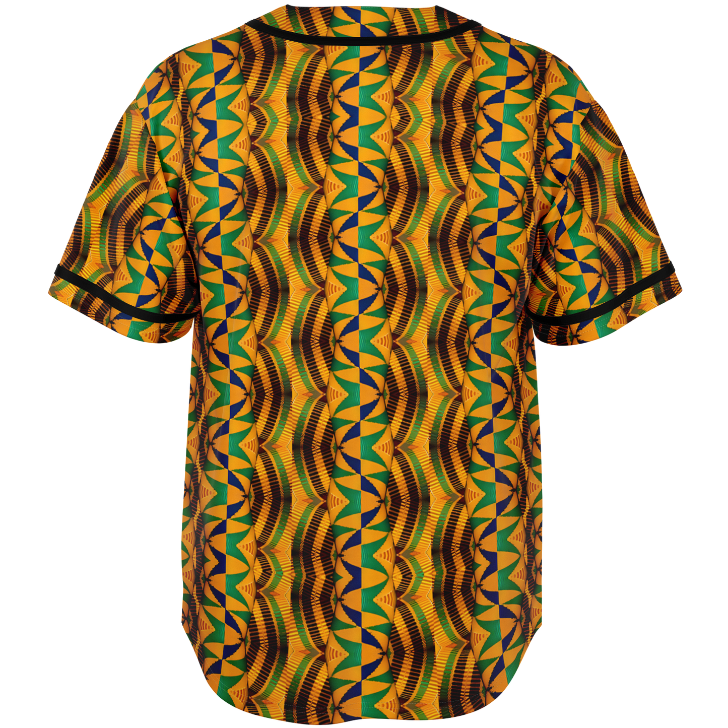Men's African Kente Geometric Pattern All-Over Print Baseball Jersey