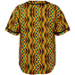 Men's African Kente Geometric Pattern All-Over Print Baseball Jersey