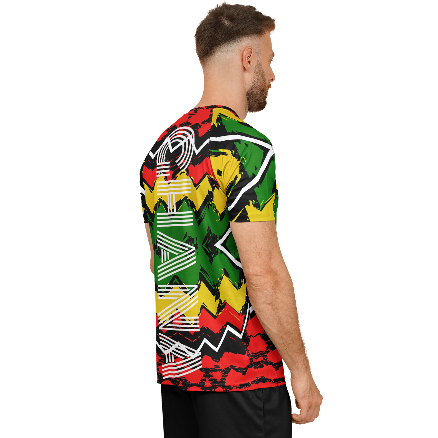 Men's Ghana Flag & Black Star Pattern All-Over Print Soccer Jersey