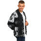 Men's Black & White Geometric Pattern All Over print All Over Print Baseball Jacket