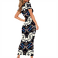 Women's Round Neck Long Dress Short Sleeve Bodycon Pencil Dress