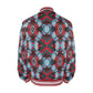 Men's Red, Green & White Teal Aztec Geo Pattern All-Over Print Striped Trim Bomber Jacket