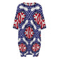 Women's Patriotic Stars & Stripes All Over Print Oversized T- Shirt Loungewear