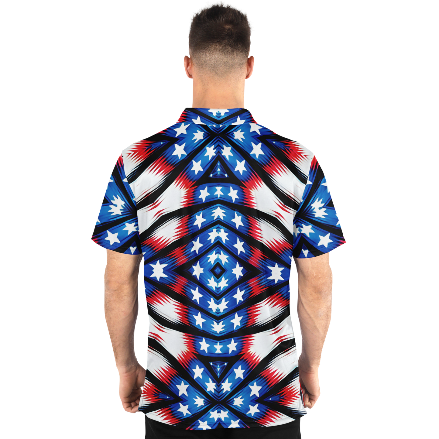 Men's American Flag Pattern All-Over Print Polo Shirt