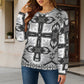 Women's Monochrome Gothic Cross Pattern All Over print Crew Neck Sweater.