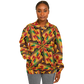 Women's Vibrant African Kente Geometric All-Over Print Baseball Jacket