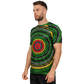 Men's Green Striped with Vibrant Accent Pattern All Over print Men's Soccer Jersey