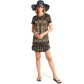 Women's Leopard Trendy Geometric Pattern All-Over Print T-Shirt Dress