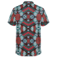Men's Red, Green & White Teal Aztec Geo Pattern All-Over Print Polo Shirt