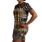 Women's Leopard Trendy Geometric Pattern All-Over Print T-Shirt Dress