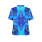 Women Vibrant Blue Geometric All-Over Print  Polo Shirt