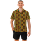 Men's African Kente Kaleidoscope Pattern All-Over Print Spread Collar Short Sleeve Button-Down Shirt