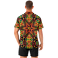 Men's African Kente Geometric Star Pattern All-Over Print Spread Collar Short Sleeve Button-Down Shirt