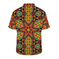 Men's African Kente Geometric Star Pattern All-Over Print Zipper Polo Shirt