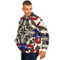 Men's Patriotic Star Kaleidoscope Pattern All-Over Print Baseball Jacket