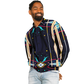 Men's Abstract Neon Geometry Pattern Design All Over Print Baseball Jacket