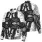 Women's Classic Black & White Geometric Pattern All Over Print Baseball Jacket