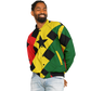 Men's Red Yellow Green and Black Stars Baseball Jacket