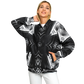Women's Black & White Geometric Pattern All Over print All Over Print Baseball Jacket