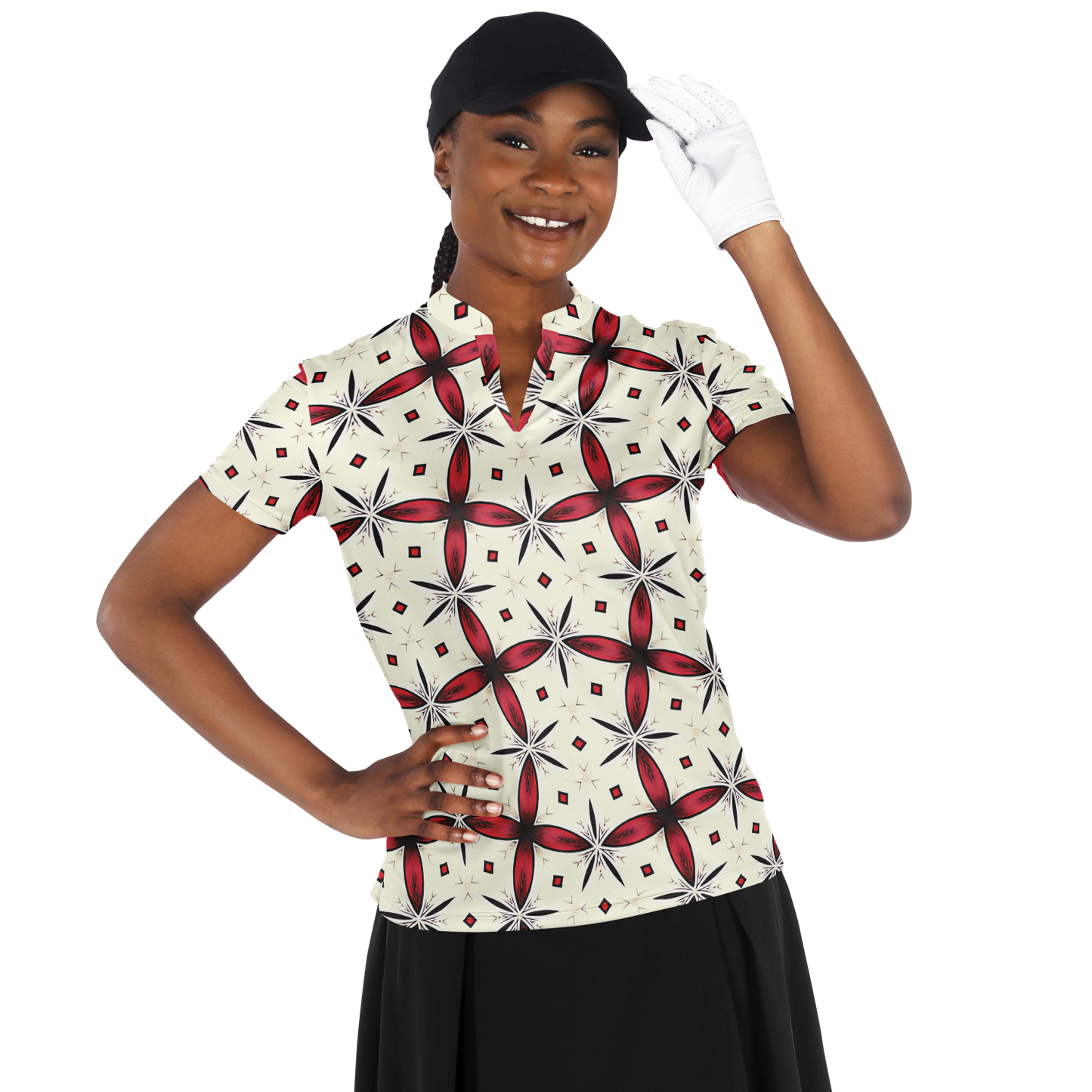 Women's Stand Up Collar Polo Shirt