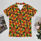 Men's Vibrant African Kente Geometric All-Over Print Premium Ice Silk Polo Shirt