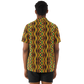 Men's African Kente Kaleidoscope Pattern All-Over Print Spread Collar Short Sleeve Button-Down Shirt