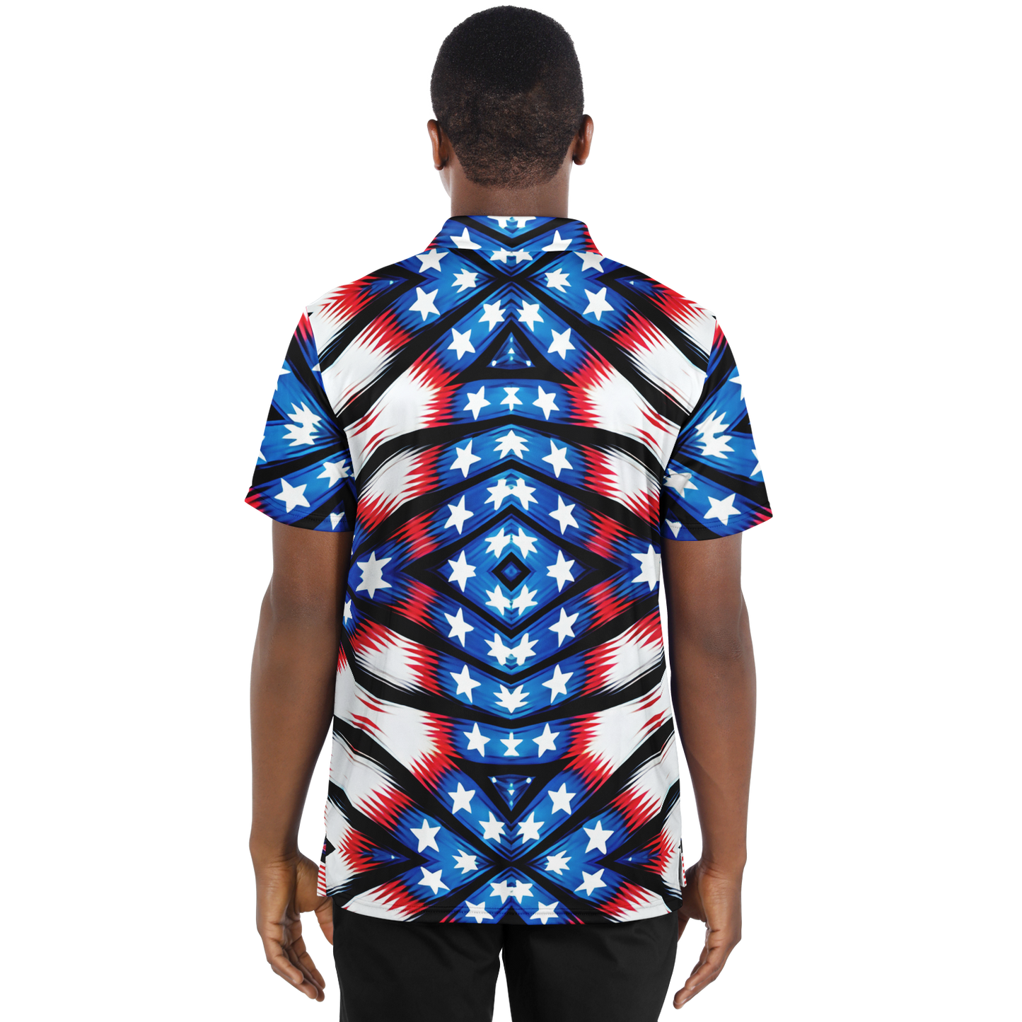 Men's American Flag Pattern All-Over Print Polo Shirt
