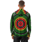 Men's Green Striped with Vibrant Accent Pattern All Over print Long Sleeve Hooded Performance Shirt