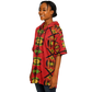 Women's Red Bold Tribal All-Over Print Hooded Baseball Jersey