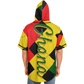 Men's Ghana Flag & Black Star Pattern All-Over Print Hooded Baseball Jersey