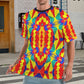 Men's Vibrant African Kente Geometric Pattern All-Over Print Ribbed Collar T-Shirt