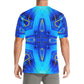 Men Vibrant Blue Geometric All-Over Print Crew Neck T-Shirt