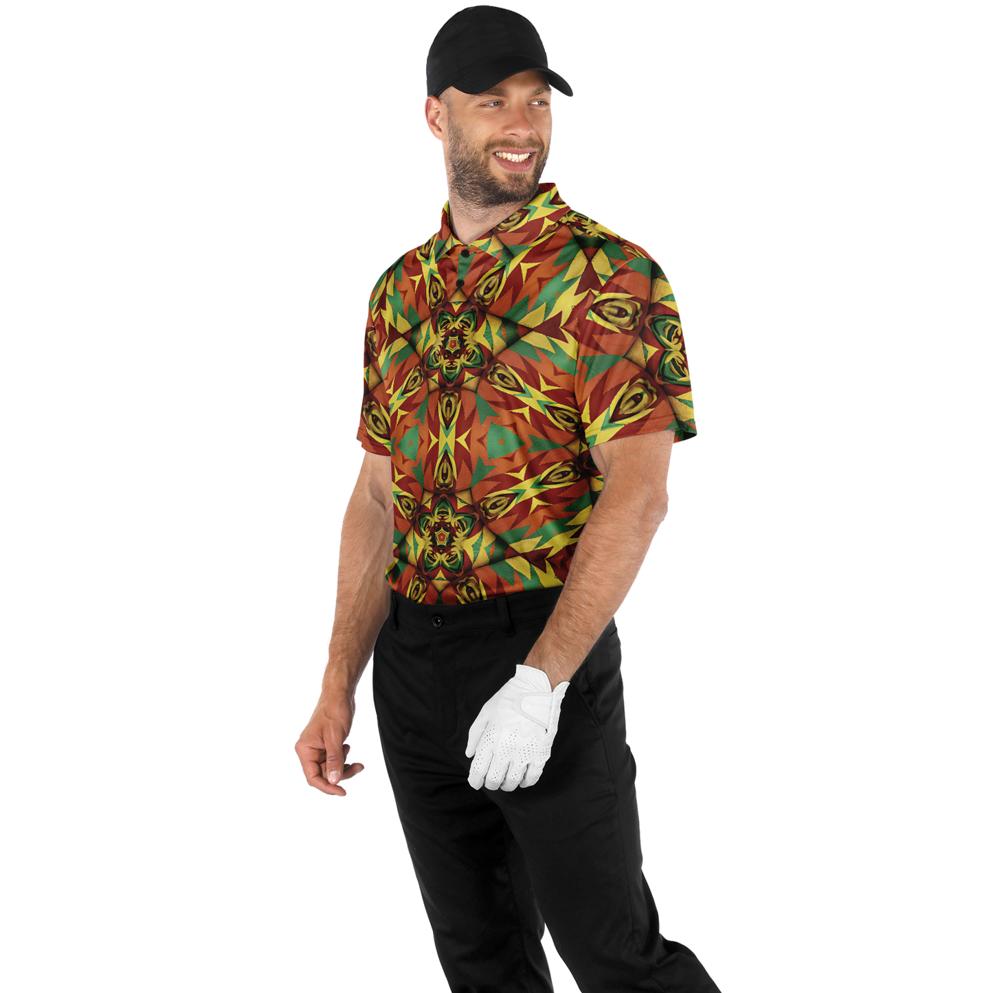 Men's Bold Tribal Kaleidoscope Pattern All Over Print Polo Shirt
