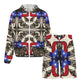 Men's Patriotic Stars & Cross Kaleidoscope Pattern All-Over Print Lightweight Sun Hoodie & Shorts Set