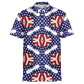 Men's White Blue & Red Patterned Polo Shirt