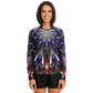 Women's Starburst Patriotic Colors Pattern All-Over-Print Long Sleeve Performance Shirt