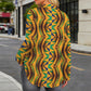 Women's African Kente Kaleidoscope Pattern All-Over Print Long Sleeve Curved Hem Shirt