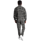 Men's Black Geometric Pattern Track Jacket and Pants