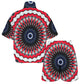 Women's Patriotic Red White Blue Geometric Windbreaker Short Set