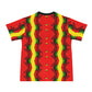 Men's Ghana Flag & Black Star Pattern All-Over Print Cut & Sew Ribbed Collar T-Shirt